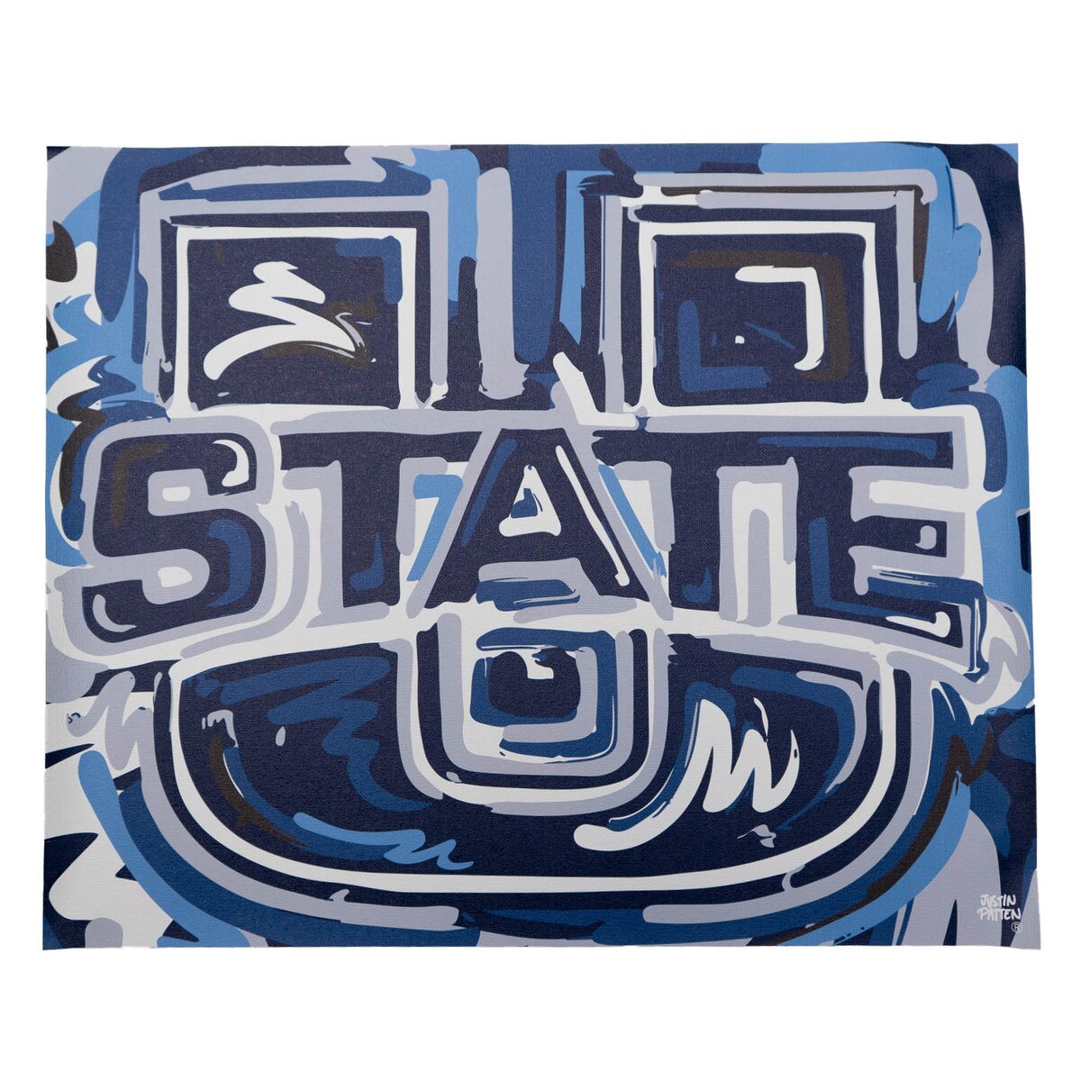 U-State Painted Justin Patten Logo Canvas Print 16x20